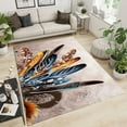 thumbnail image 2 of Boho Style Area Rugs, Colorful Abstract Feather Pattern Large Carpet, Modern Washable Non-Slip Soft Comfortable Rug for Bedside Laundry Kitchen Bathroom Home Decor 5ft x 8ft, 2 of 6