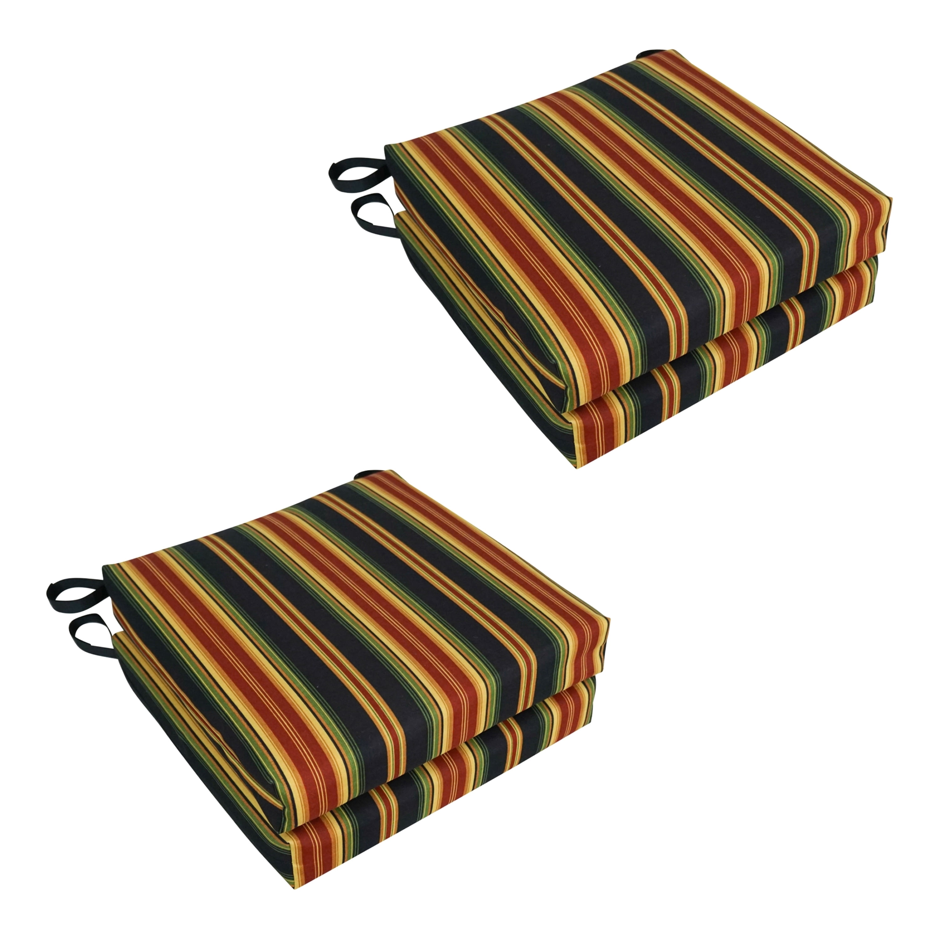 Blazing Needles Set of 4 Outdoor Chair Cushions, Lesandra Sunblue