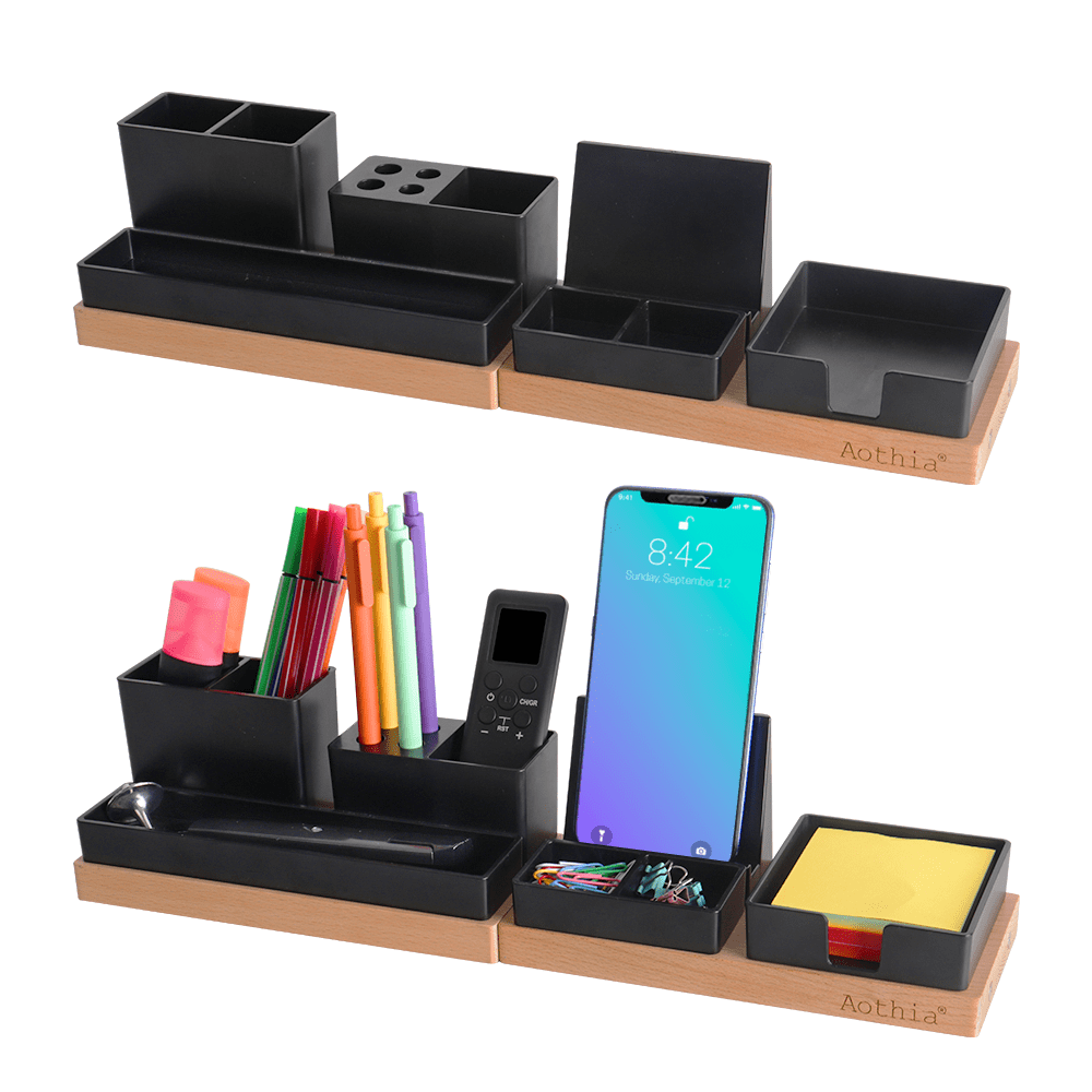 Aothia Desk Organizer, Office Accessories Storage with Magnetic  (Black)