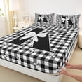 thumbnail image 3 of jejeloiu Personalized Letter K Twin Sheet Sets,Monogrammed Theme Twin Fitted Sheet,Ribbon Bow Knot Flat Sheet,Ultra Soft Bedroom Decor,3-Piece, 3 of 7
