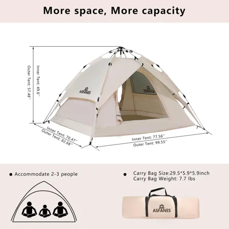 2 People Automatic Camping Tent Instant Tent for Outdoor Camping Ultralight...