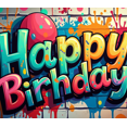 thumbnail image 4 of Happy Birthday Banner Background Colorful Backdrop Wall Party Decorations Festive Event Supplies Celebration Graffiti Photography Props, 4 of 4