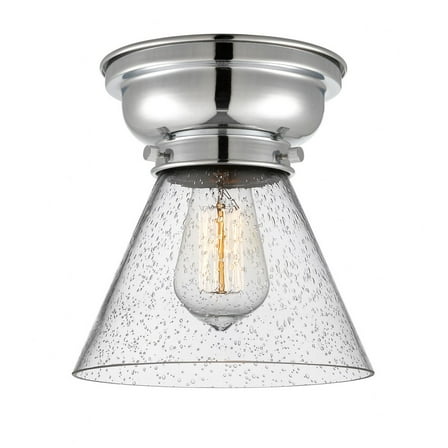 623-1F-PC-G44-Innovations Lighting-Cone - 1 Light Flush Mount In Industrial Style-7.4 Inches Tall and 7.75 Inches Wide-Polished Chrome Finish-Seedy