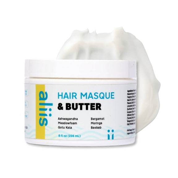 ALIIS Hair Masque & Butter – Deep Moisture Treatment for Dry, Damaged, or Frizzy Hair | Restorative, Plant-based, Color-Safe Hair Mask | Sulfate-Free | 8 oz