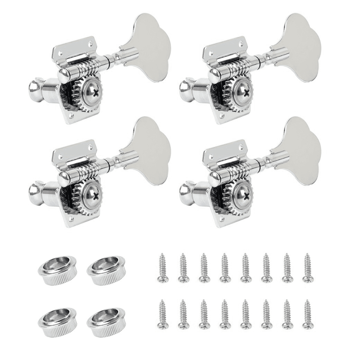 8Pcs Guitar Tuning Pegs Electric Bass Tuner Peg Guitar Open Gear Tuning Pegs Machine Heads for Silver