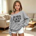 thumbnail image 3 of bravefron Girls Hoodie with Graphic Shoulder Design Long Sleeve Cozy Lightweight Pullover Sweatshirt for Everyday Casual Wear, 3 of 4