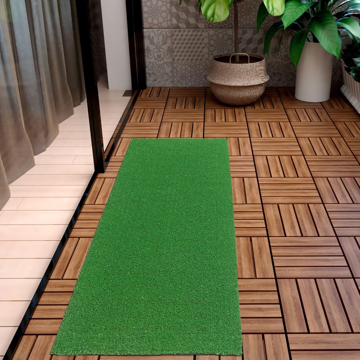 Tapis de zone en gazon artificiel de la collection Evergreen Grass