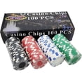 thumbnail image 2 of DA VINCI Set of 100 11.5 Gram Dice Stripe Poker Chips in Las Vegas Gift Box, 2 of 5