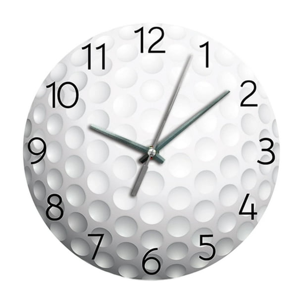 Reloj de pared de baloncesto decorativo, silencioso, para comedor y sala de estar. Blanco 12 pulgadas