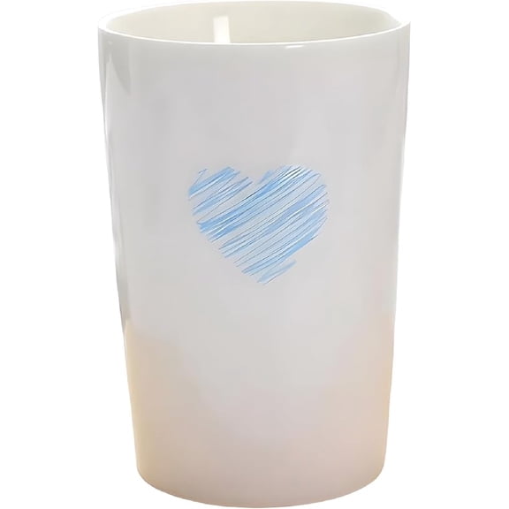 Single White Ceramic Tumbler Cup Bathroom Toothbrush Holder for Water Milk Drinks Birthday Gift