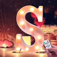 thumbnail image 1 of FYBTO LED Letter Lights 26 Alphabet White Marquee Letters Night Light Sign with Diamond Bulbs Remote Control Timer Dimmable for Wedding/Party Christmas Lamp Home Bar (S), 1 of 5