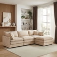 thumbnail image 3 of CARZZI LIFE Modular Sectional Sofa, 102 Inch L Shaped Couch Set with Armrests, 3-Seater Comfy Cloud Couches for Living Room Apartment, Coffee, 3 of 12