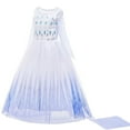 thumbnail image 2 of Girls Elsa Costume Dress Snow Queen Princess Cosplay Christmas Party Dresses, 2 of 7