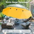 thumbnail image 3 of Alpha Joy 13x6.5ft Double-Sided Extra Large Outdoor Patio Market Rectangle Umbrella with Crank Handle, Gold Yellow, 3 of 6