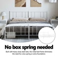 thumbnail image 5 of vidaXL White King Metal Bed Frame with Headboard & Slats, No Mattress, Easy Assembly, 5 of 9