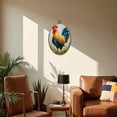 thumbnail image 5 of Farmhouse Canvas Wall Art Vibrant Rooster Abstract Artistic Style Bold Colors Oval Framed Canvas Prints Vintage Wall Hanging Decor for Home Decorations 8.6"x11.4", 5 of 7
