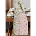 thumbnail image 2 of Flower Pink Burlap Cotton Table Runner 14x72 Inches Long, Blue Pink Daisy Wildflower Floral Botanical Farmhouse Table Runners, Outdoor Dining Tablecloths Decor for Baby Shower/Party/Wedding, 2 of 6