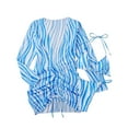 thumbnail image 4 of Bikini sólido con correa para mujer, Bikini con escote en V profundo, conjunto de traje de baño dividido cómodo, traje de baño de tres piezas OAVQHLG3B Store  lin121212, 4 of 4