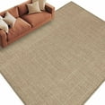 thumbnail image 2 of Beige 5x8 Area Rugs, Farmhouse Burlap Solid Brown Color Modern Linen Texture Non-Skid Rubber Backing Large Rectangle Rugs - Living Room Bedroom Home Office, Indoor Floor Mat Carpets Washable Rug, 2 of 9