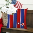 thumbnail image 4 of 17.72"x17.72" Patriotic Flax Cushion Cover - 4th of July Star Pattern Decor for Sofa/Bedroom, 4 of 6