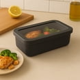 thumbnail image 3 of Thyme & Table 9" Silicone Multi-Use Baking Loaf Pan with Glass Lid - Charcoal, 3 of 5