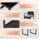 thumbnail image 5 of Conjunto bistró de 3 piezas para patio de ratán PE negro - Muebles exteriores con mesa de vidrio templado - Sillas resistentes a la intemperie - Cojines grises incluidos, 5 of 8