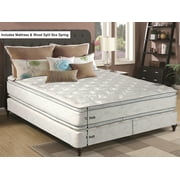 Wayton, Princess, 12-Inch medium plush Double sided Pillowtop Innerspring Mattress And 8-Inch Split Wood BoxSpring/Foundation Set, King