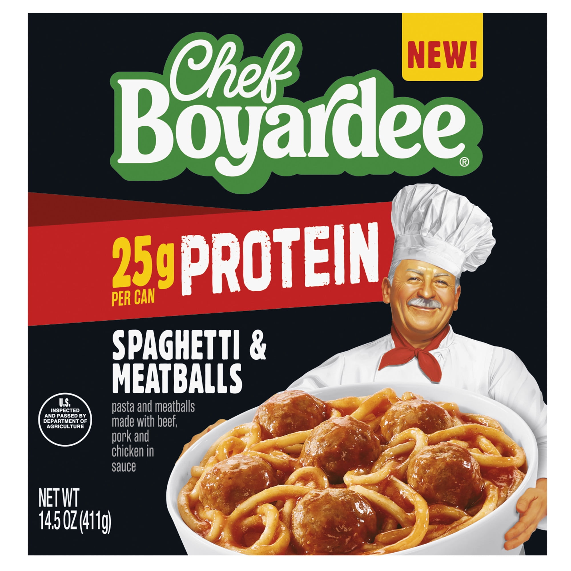 (6 pack) Chef Boyardee Protein Spaghetti & Meatballs, 14.5 oz Can