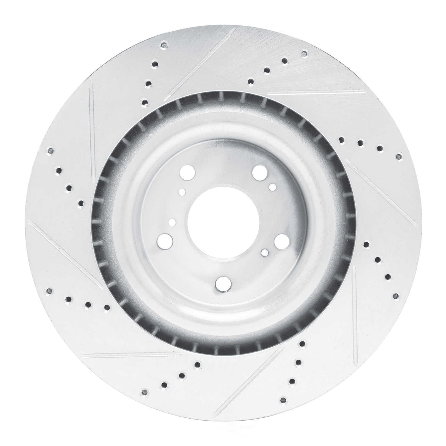 Dynamic Friction Company 631-58039R DFC Brake Rotor - Drilled And Slotted - Silver