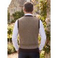 thumbnail image 3 of INSPIRE CHIC Men's Classic Sleeveless V-Neck Button Argyle Knitwear Sweater Cardigan Vest XL Dark Brown, 3 of 6