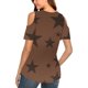 thumbnail image 4 of Camisas de Manga Corta para las Mujeres de Verano Sexy Frío Hombro Suéter Blusa Cuello en V Sólido, Ligero para Diario, 4 of 9