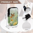 thumbnail image 6 of SEANATIVE Double Eyeglass Case Zipper Glasses Case Sunglasses Pouch for 2 Pairs of Eyeglasses Sunglasses, Printed Eyewear Organizer Portable Eyewear Accessories, Daisy Butterfly Leaf Green, 6 of 7