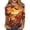 4# Earthy Yellow, variant on Halloween Costumes Women 3/4 Sleeve Tops Pumpkin Lantern Spiderweb Print Crewneck Causal Loose Fit T Shirts for Party Dark Purple 3XL