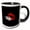 Black/White, variant on 3drose, Fun Swalk Postal Abbreviation with Sweetheart Red Lipstick Kiss, 11oz Two-tone Black Mug