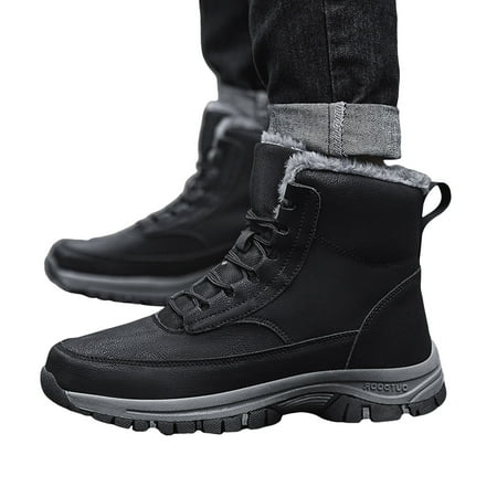 

Chnzic Men Snow Boots Fashion Pattern Simple Solid Color Autumn And Winter Thickened Warm Thick Sole Comfortable Shoes