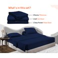 thumbnail image 2 of SGI Bedding Egyptian Cotton Top Split Sheet Set Stripe Adjustable Bed 39" Split Head Cal King 600 TC 15" Deep Navy Blue, 2 of 9