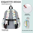 thumbnail image 4 of Dinosaur and Floral White Pattern Backpack for School, Cute School Bag with Adjustable Shoulder Straps and Padded Back, 13.4"x11"x4.7", 4 of 4