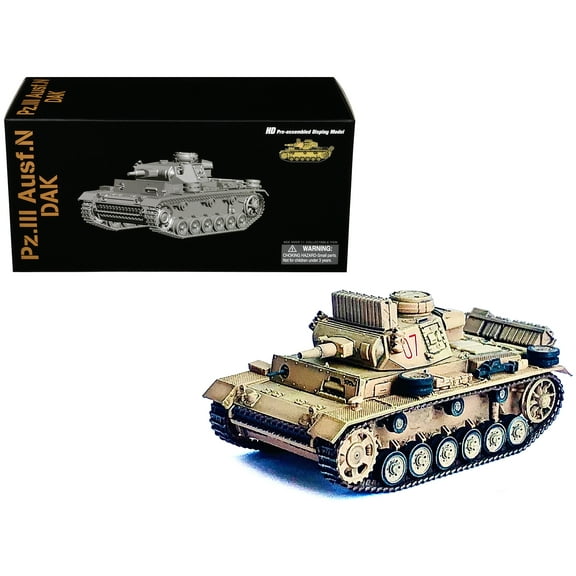 Germany Pz.Kpfw.III Ausf.N DAK Tank #07 "s.Pz.Abt.501, Tunisia" "NEO Dragon Armor" Series 1/72 Plastic Model by Dragon Models
