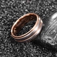 thumbnail image 2 of Man/Woman Rose Gold Tungsten Wedding Ring for Tone Engagement Promise Bands Matte Finish Comfort Fit Send to relatives and friends Size 7-12, 2 of 4