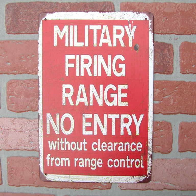 Metal Military Firing Range Warning Sign Vintage Tin Man Cave Garage Wall Decor Metal Military Firing Range Warning Sign Vintage Tin Man Cave Garage Wall Decor