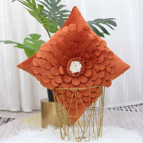 Scandinavian Style Solid Color Bolster Leaf Soft And Comfortable Sofa Bedroom Decorative Cushion Pillow 17.7*17.7in