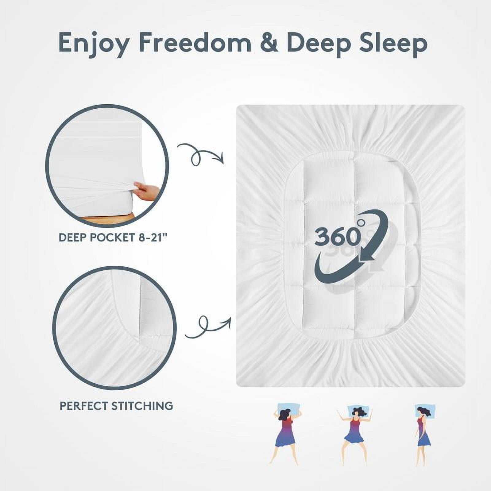 【Holiday Haul Gifts】Extra Thick Mattress 1000 GSM Topper, Down Alternative Overfill Plush Mattress Pad, Cooling Pillow Top with 8-21Inch Deep Pocket
