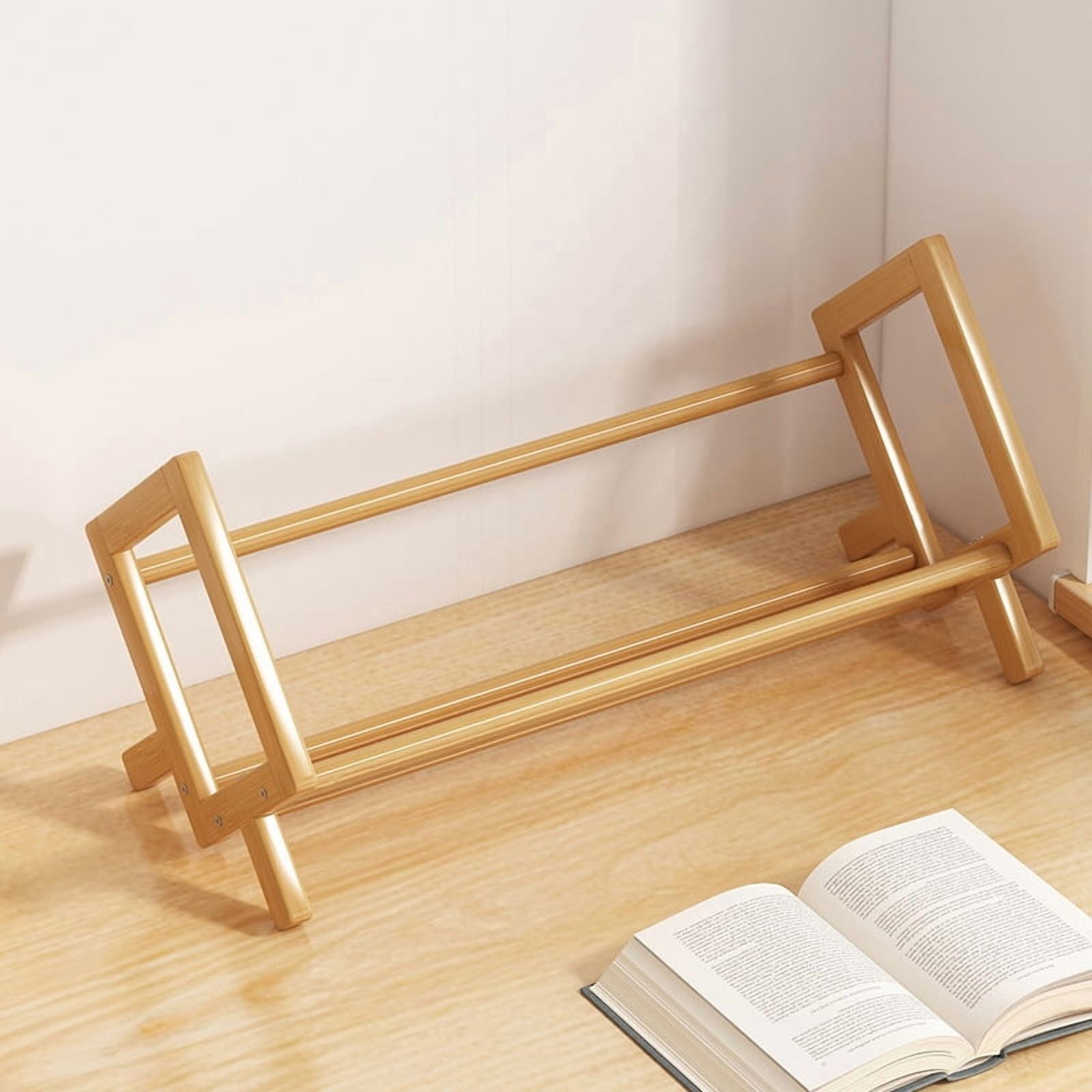 MTYIQS Wood Desktop Bookshelf,Small Bookcase Organizer Tilting Bookshelves Storage Rack Display Stand for Living Room/Office Supplies Storage,Suitable for children, adolescents