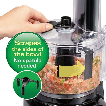 Hamilton Beach - 8 Cup Food Processor with Built-In Bowl Scraper - Black