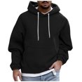 thumbnail image 1 of Men's Solid Color Plush Warm Coat Fleece Sweater Casual Coat Pocket Sweater Autumn Winter Coat3XL, 1 of 5
