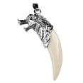 thumbnail image 1 of Colgante de personalidad de diente con cabeza de de color plateado stable vintage Brave Male Popular Cool ORNAMENT JOYERÍa de moda Fernando Collar de los hombres del diente lobo, 1 of 8