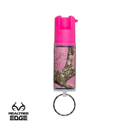 UPC: 0023063102153 | SABRE Realtree Edge Pepper Spray with Key Ring  Pink Camo Pattern  0.21 lb  1 in x 1 in x 3.25 in