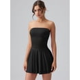 thumbnail image 4 of Vestido OQQ Summer Cocktail con cintura fruncida y volantes, corsé negro, 4 of 6