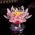 thumbnail image 2 of Crystal Glass Lotus Flower Candle Tea Light Holder - Buddhist Candlestick for Decoration and Meditation, 3.1-inch Size, in H, 2 of 4