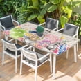 thumbnail image 2 of Bunny Easter Table Cloths for 4 Foot Rectangle Tables, Eggs Spring Floral Grey Plaid Farmhouse Patio Waterproof Elastic Fitted Tablecloths, Washable Rectangular Table Cover for Camping, 2 of 8